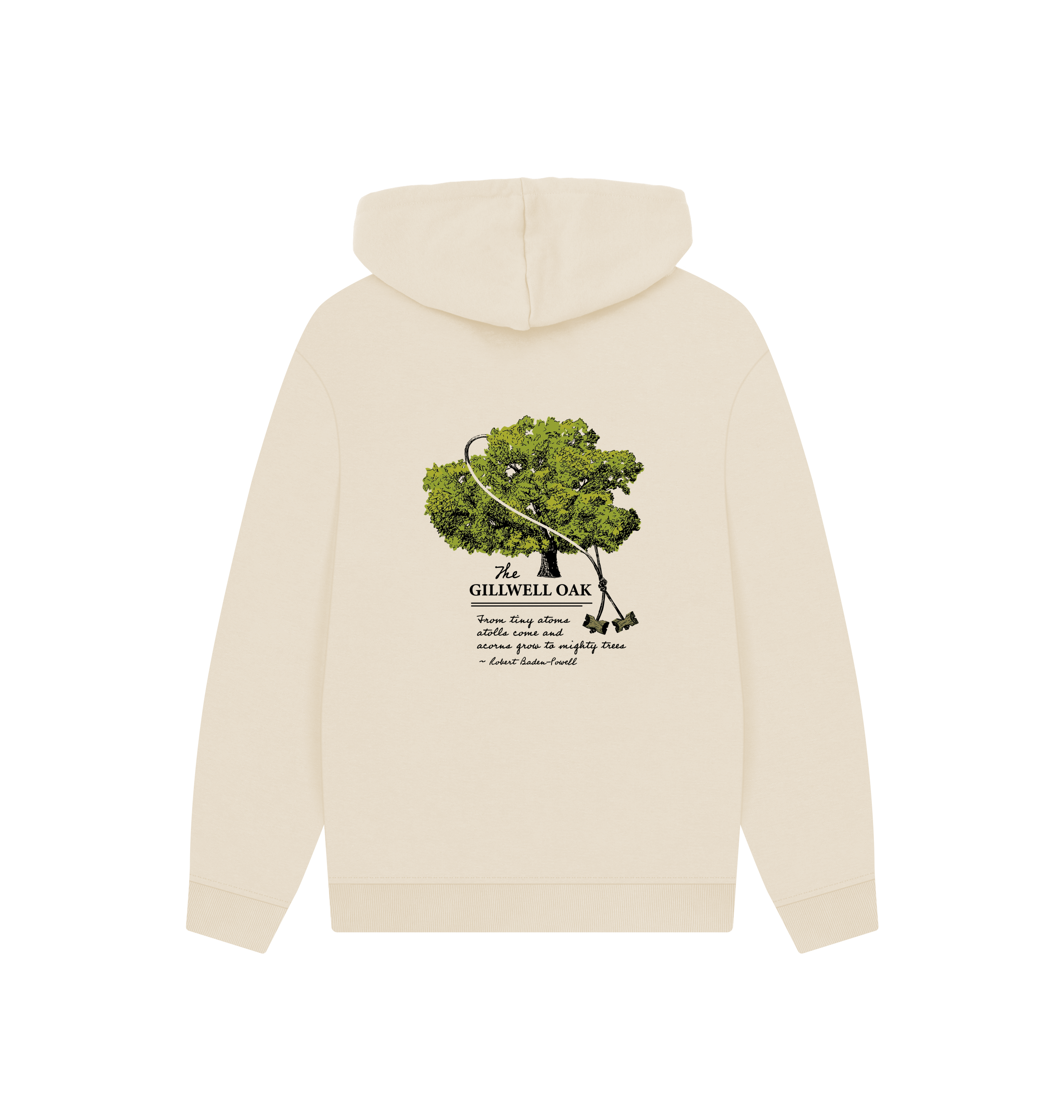 Oat Printed Hoody Back