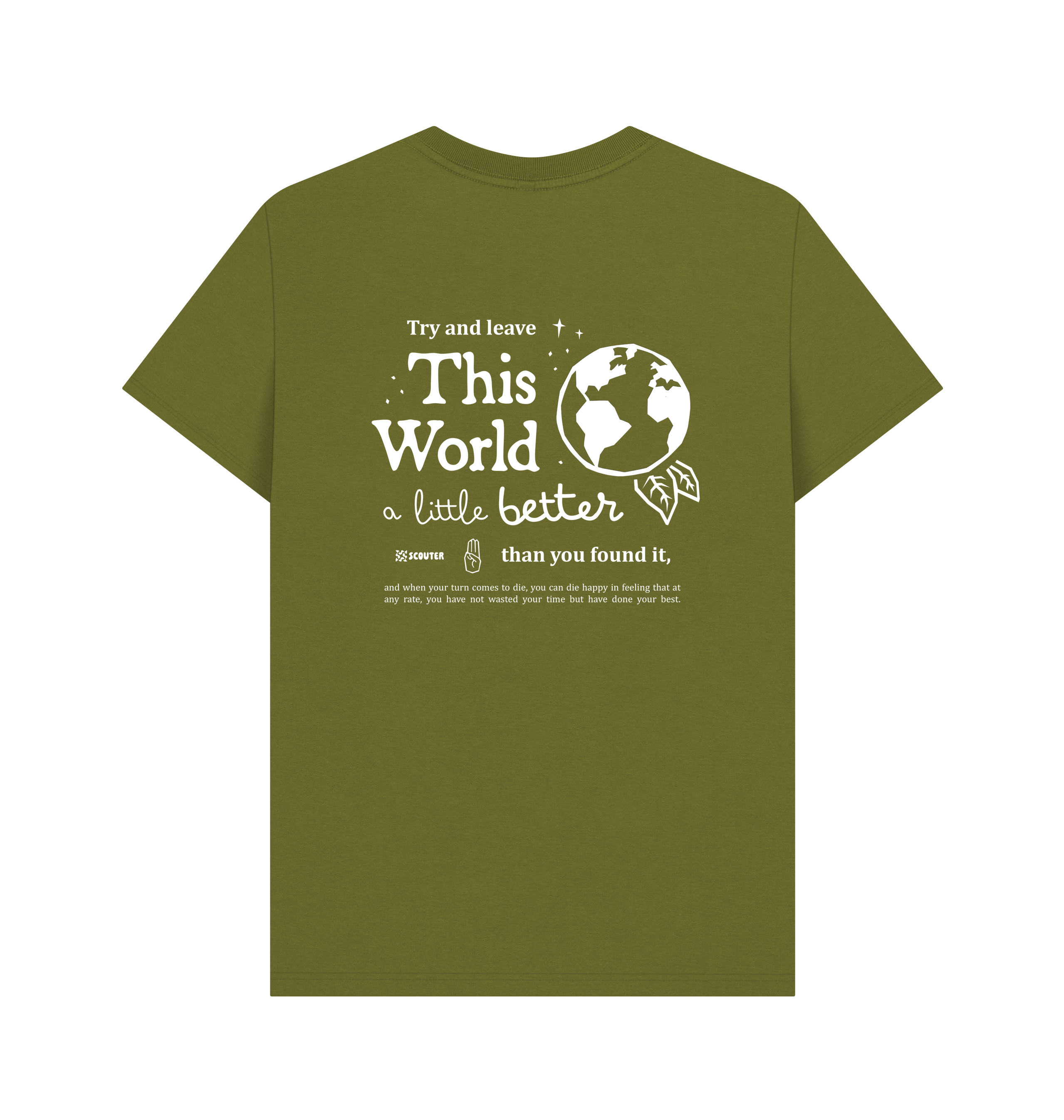 Moss Green Printed T-shirt Back