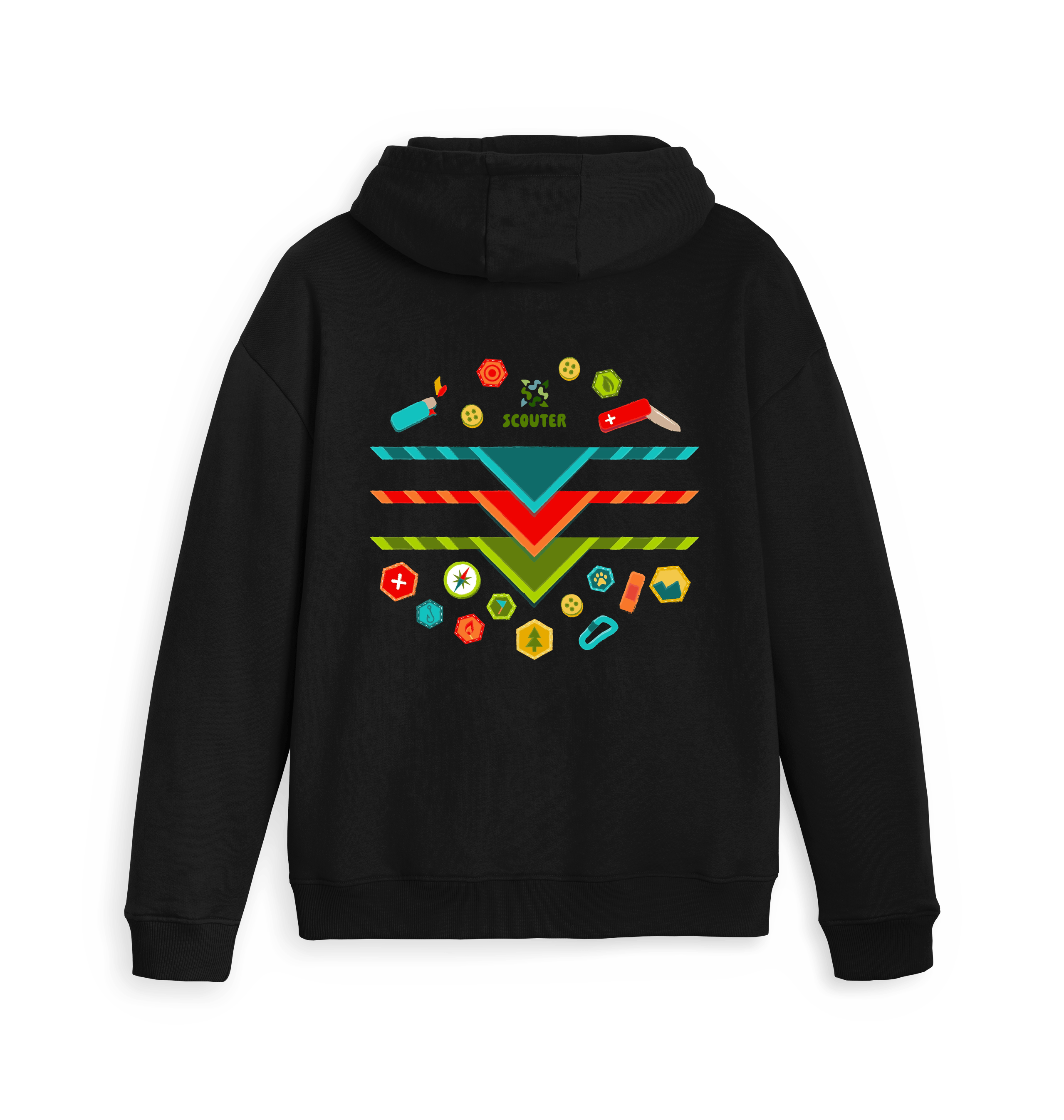 Black Zip hoody Back