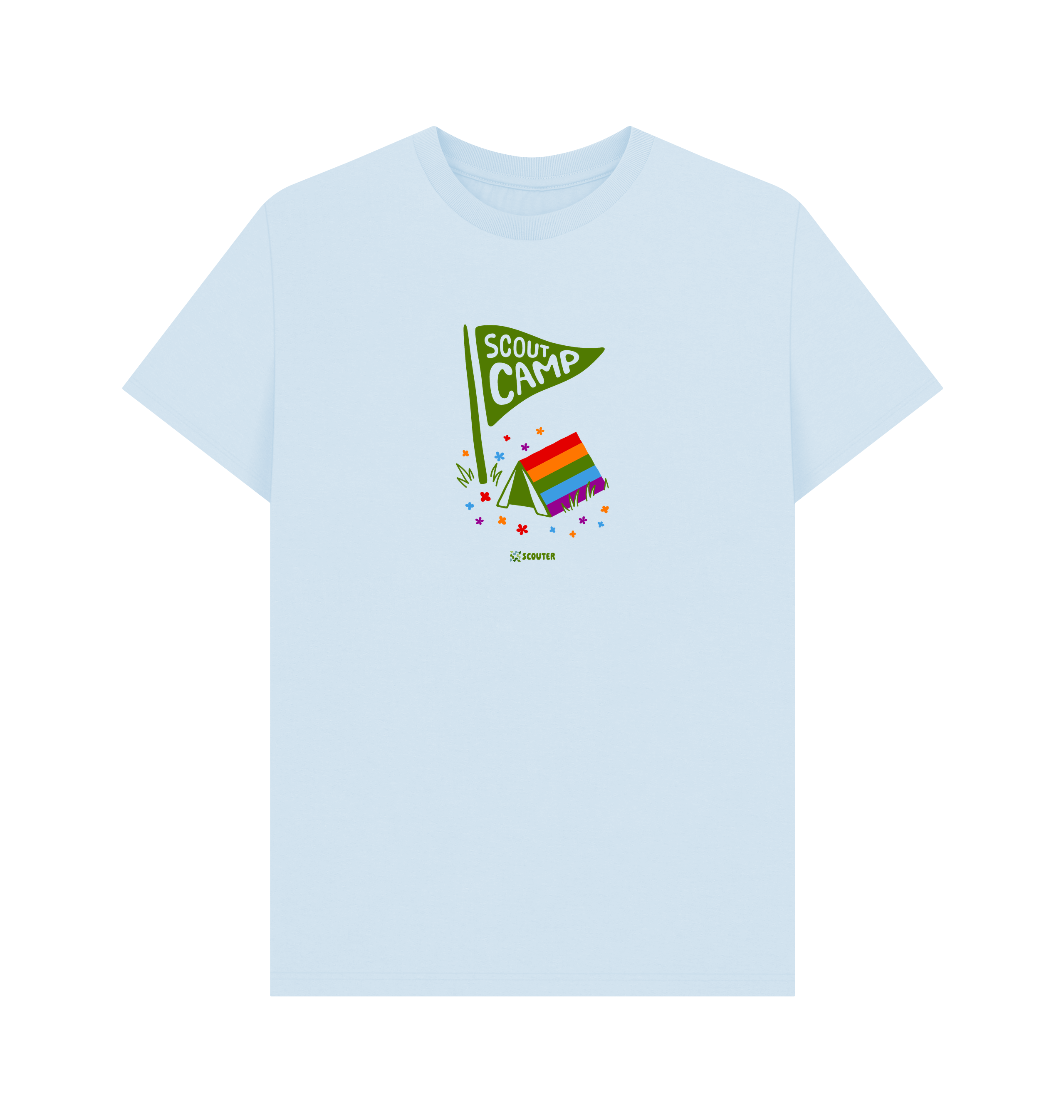 Sky Blue Printed T-shirt Front
