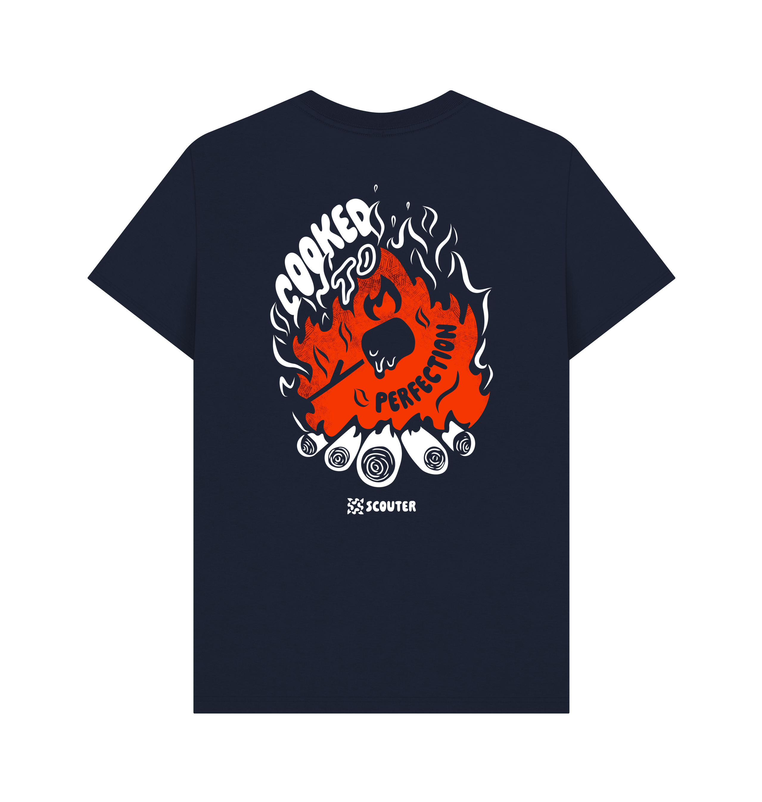 Navy Blue Printed T-shirt Back