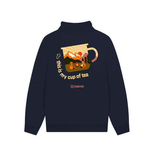Navy Printed Sweater Back