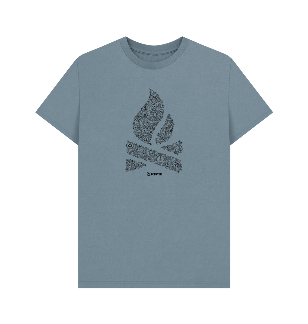 Stone Blue Printed T-shirt Front