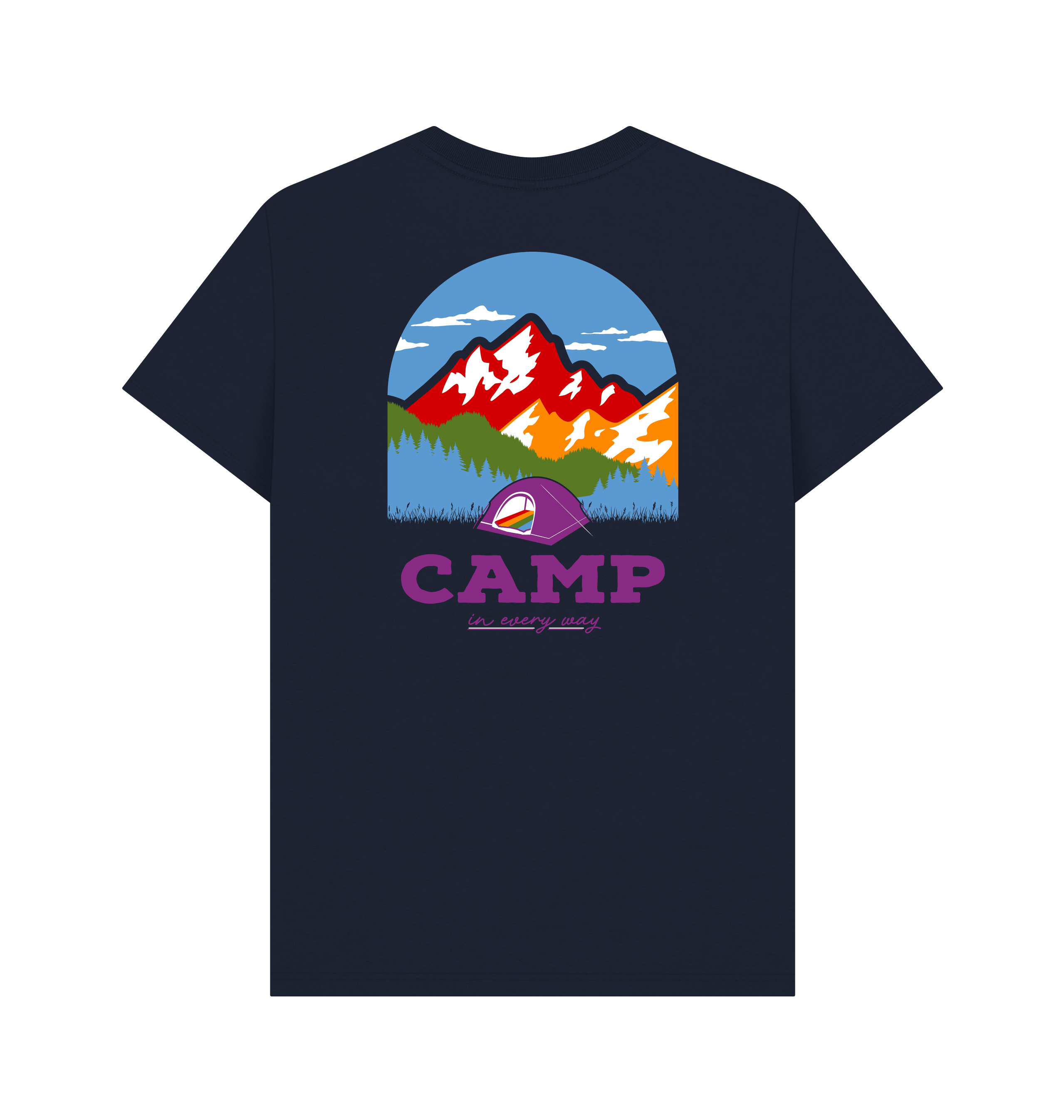 Navy Blue Printed T-shirt Back