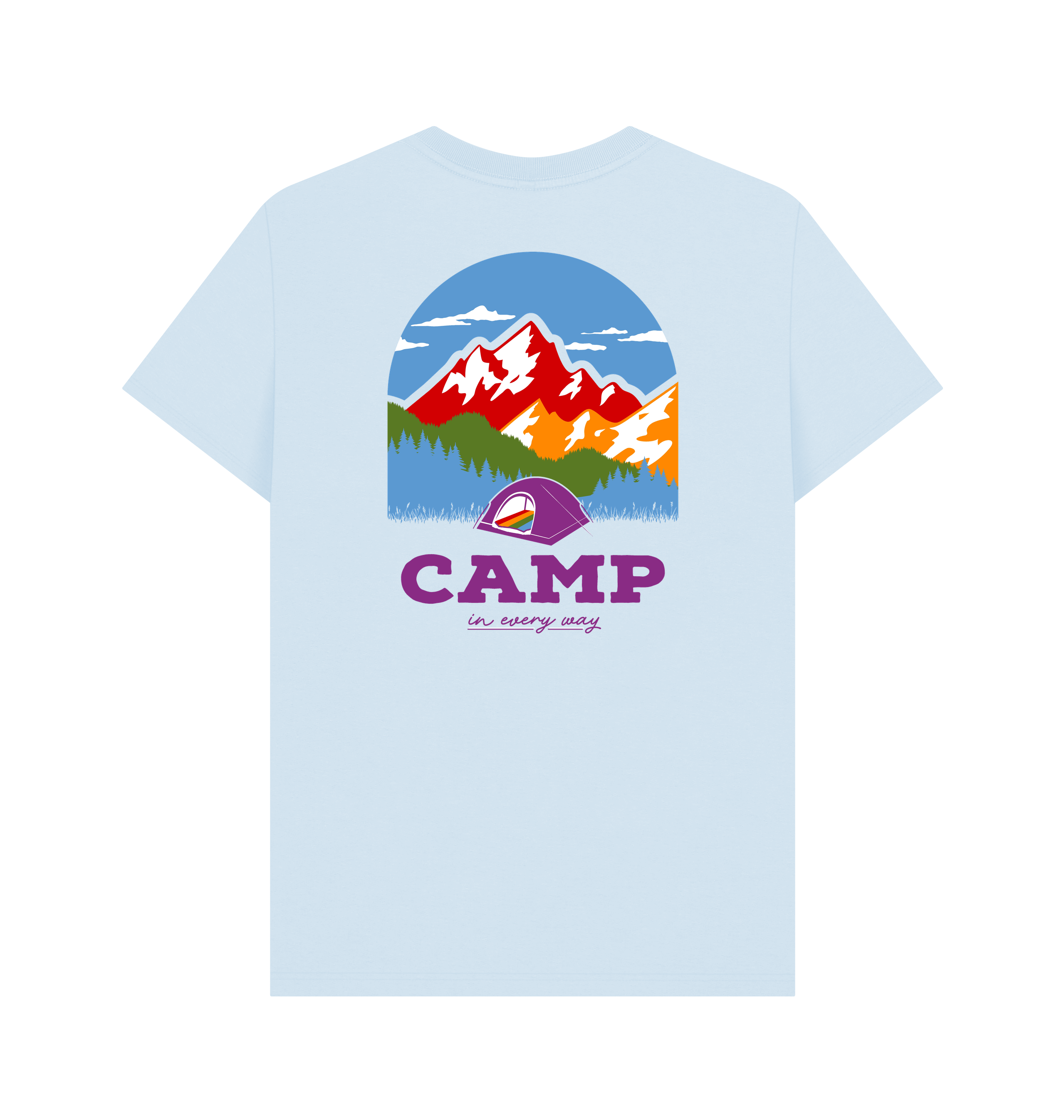 Sky Blue Printed T-shirt Back