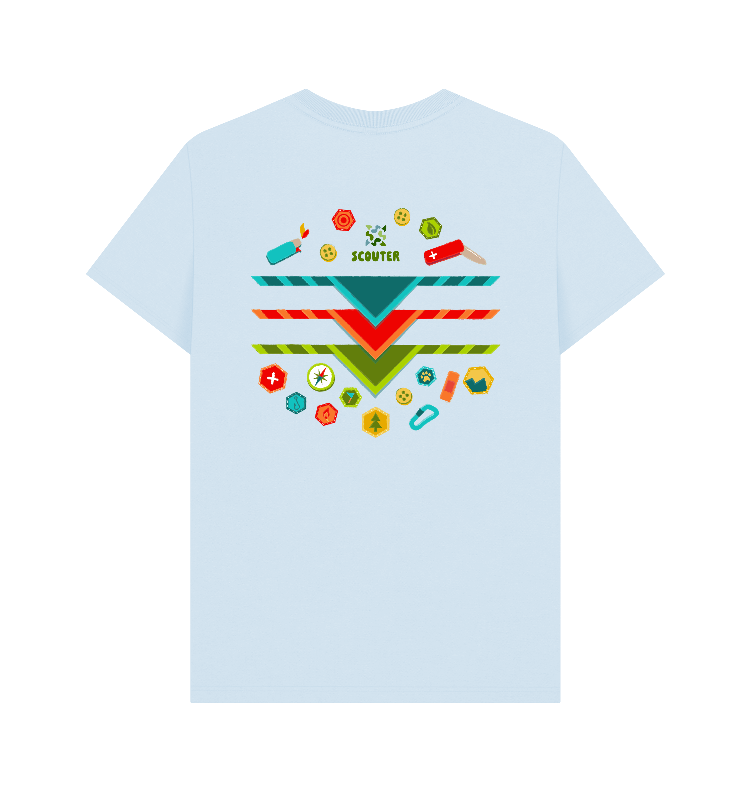 Sky Blue Printed T-shirt Back