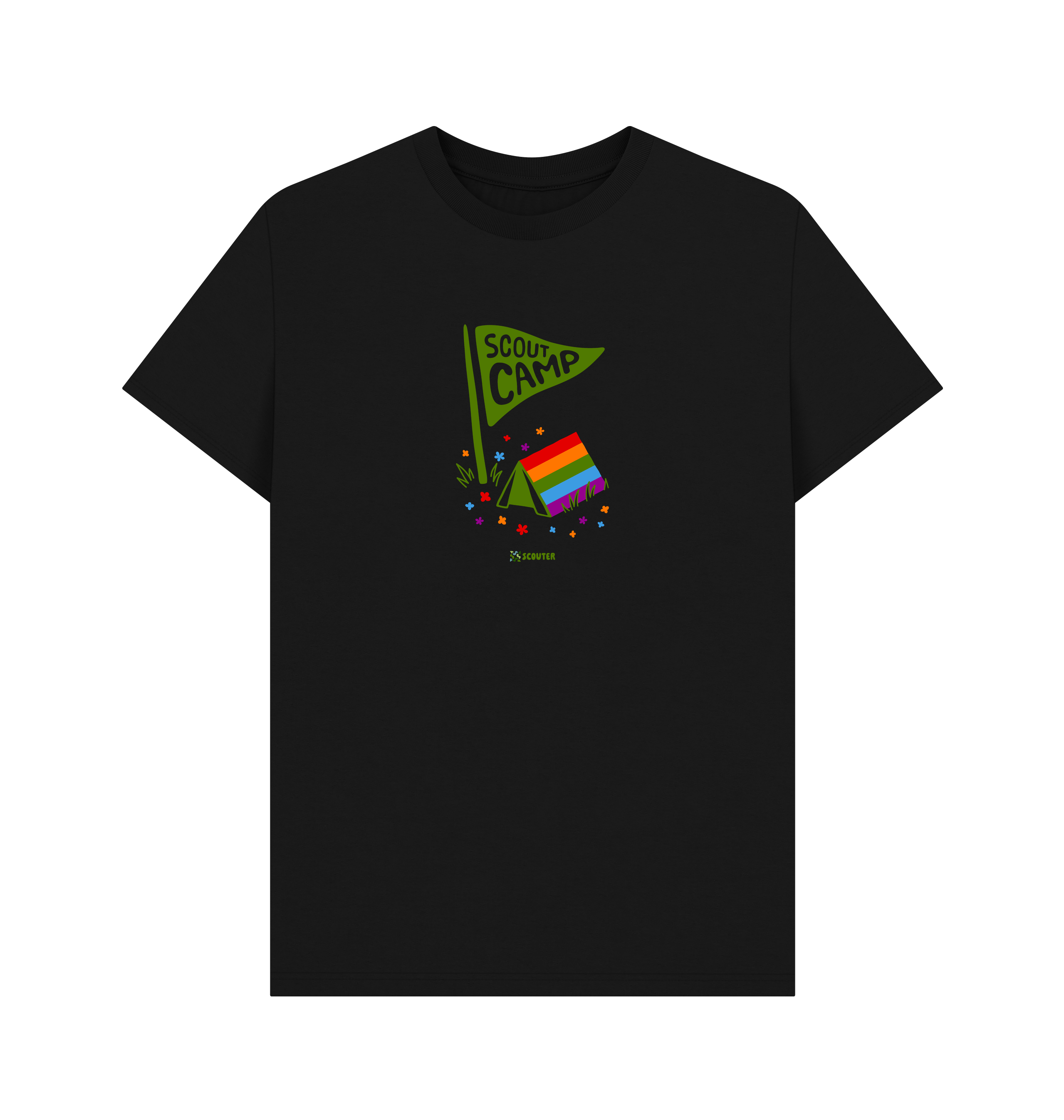 Black Printed T-shirt Front