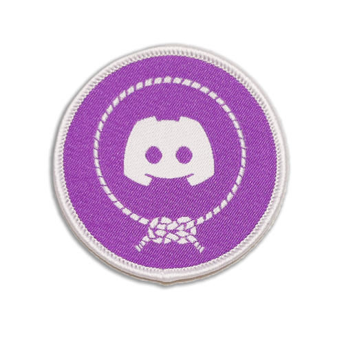 Purple patch with DST logo on a white background