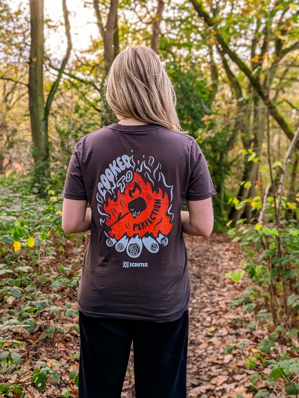 Flaming Marshmallow T-Shirt | Scout-Inspired Sustainable Clothing | Scouter