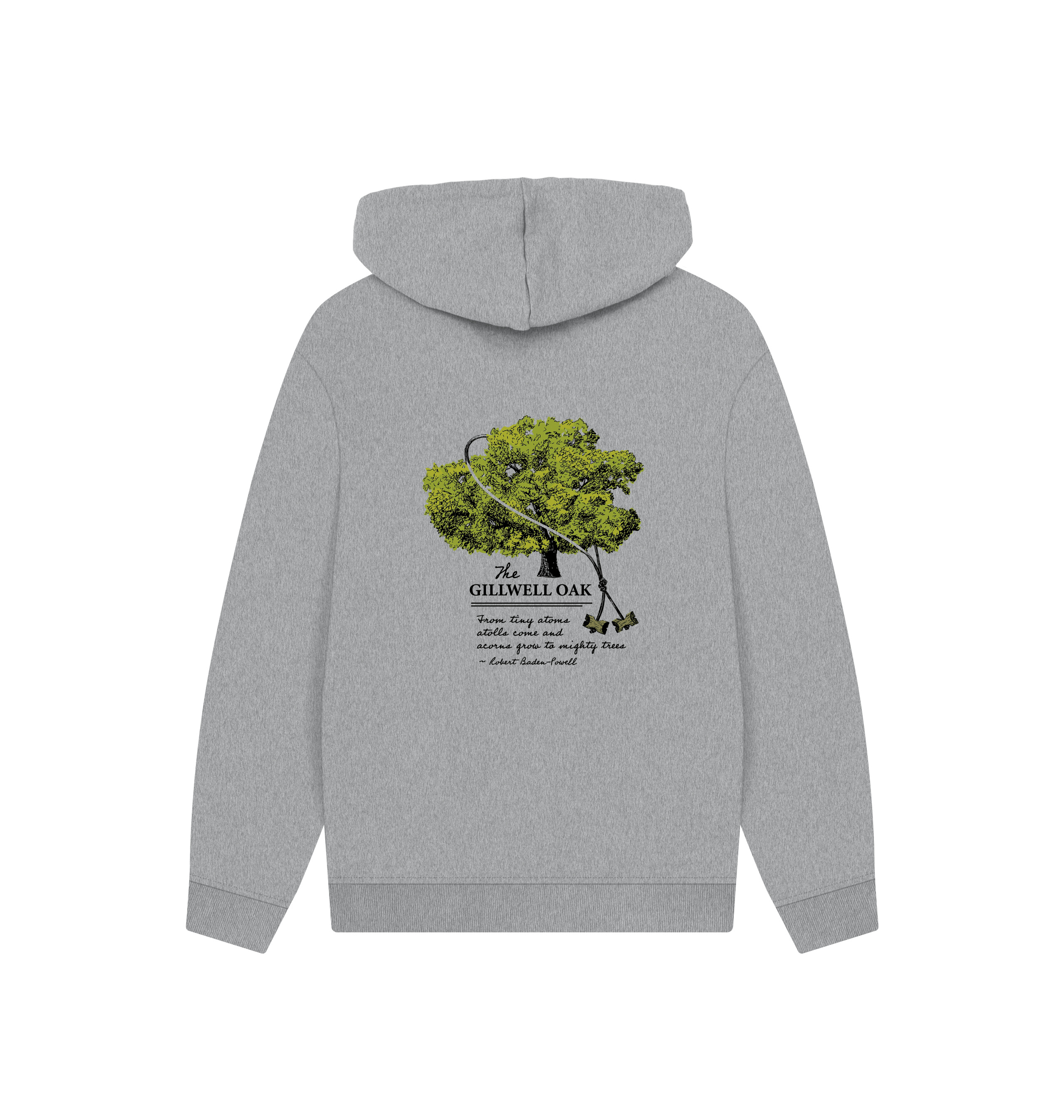 Athletic Grey Printed Hoody Back