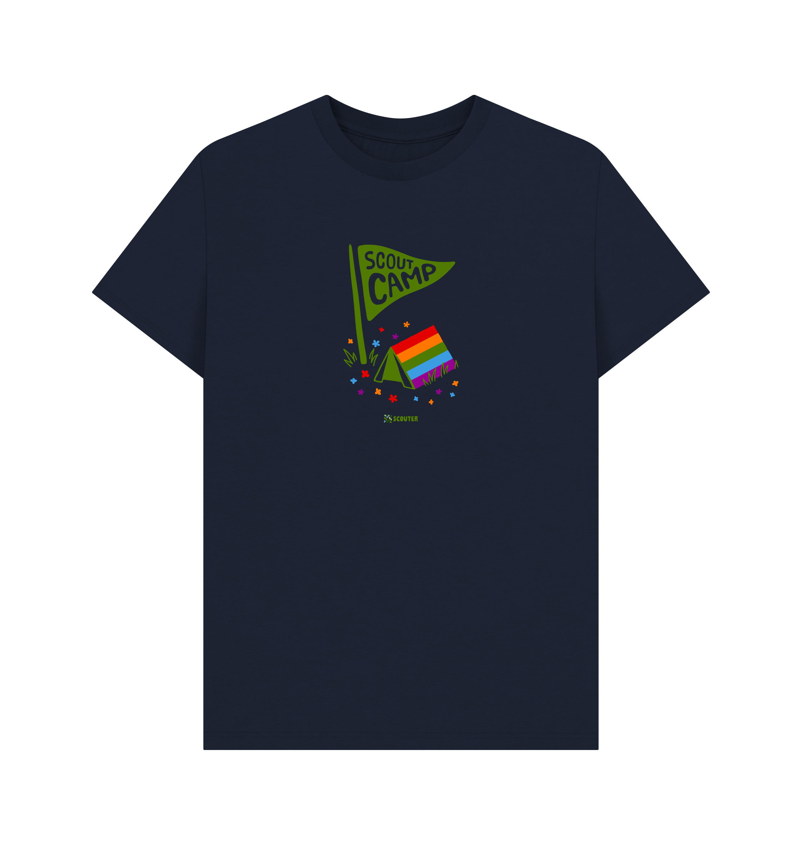 Navy Blue Printed T-shirt Front