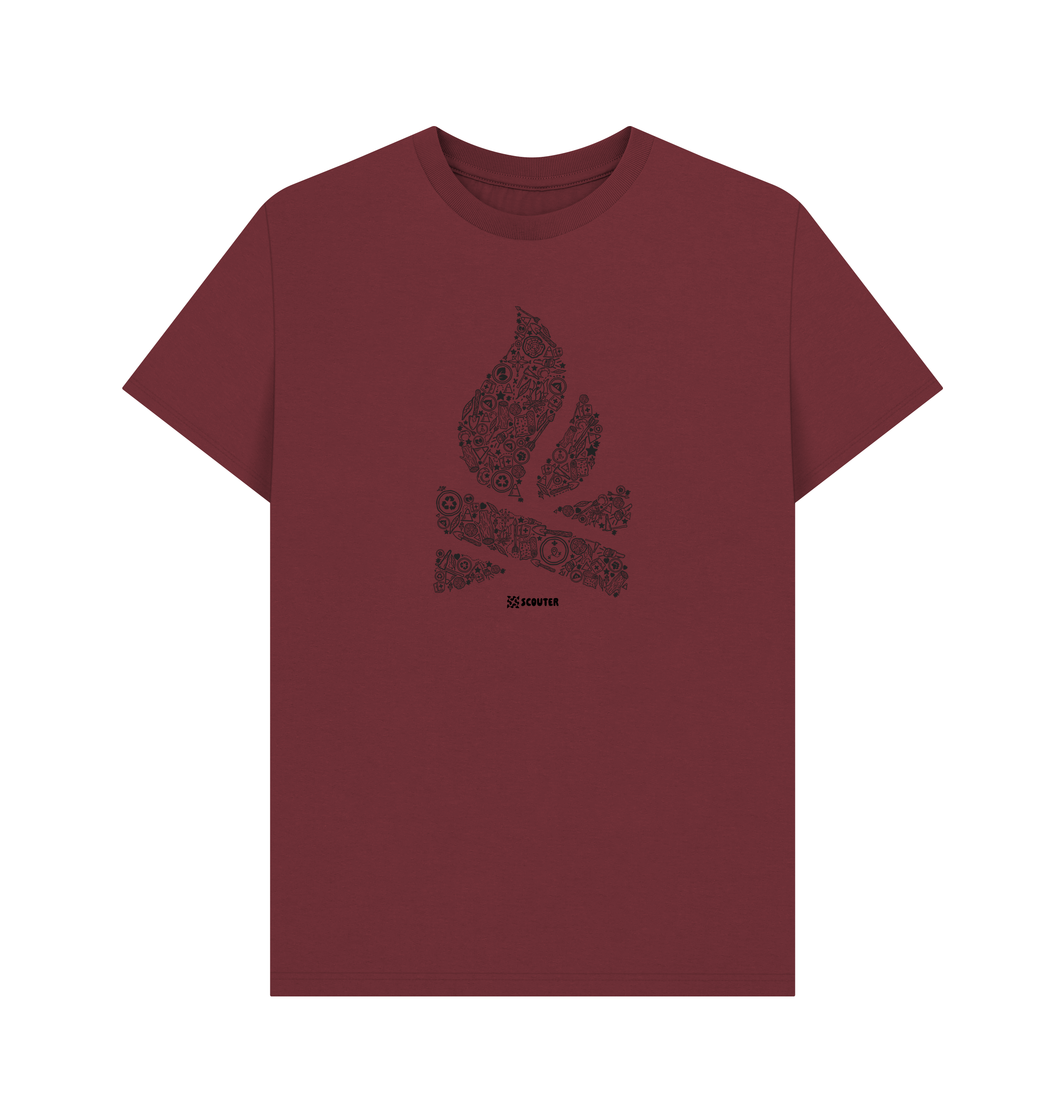 Red Wine Printed T-shirt Front