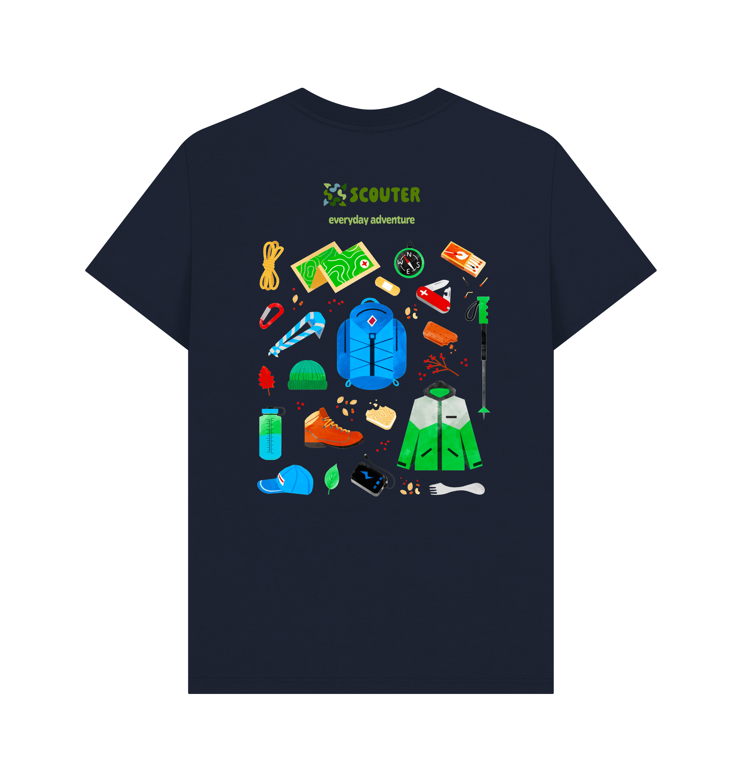 Navy Blue Printed T-shirt Back