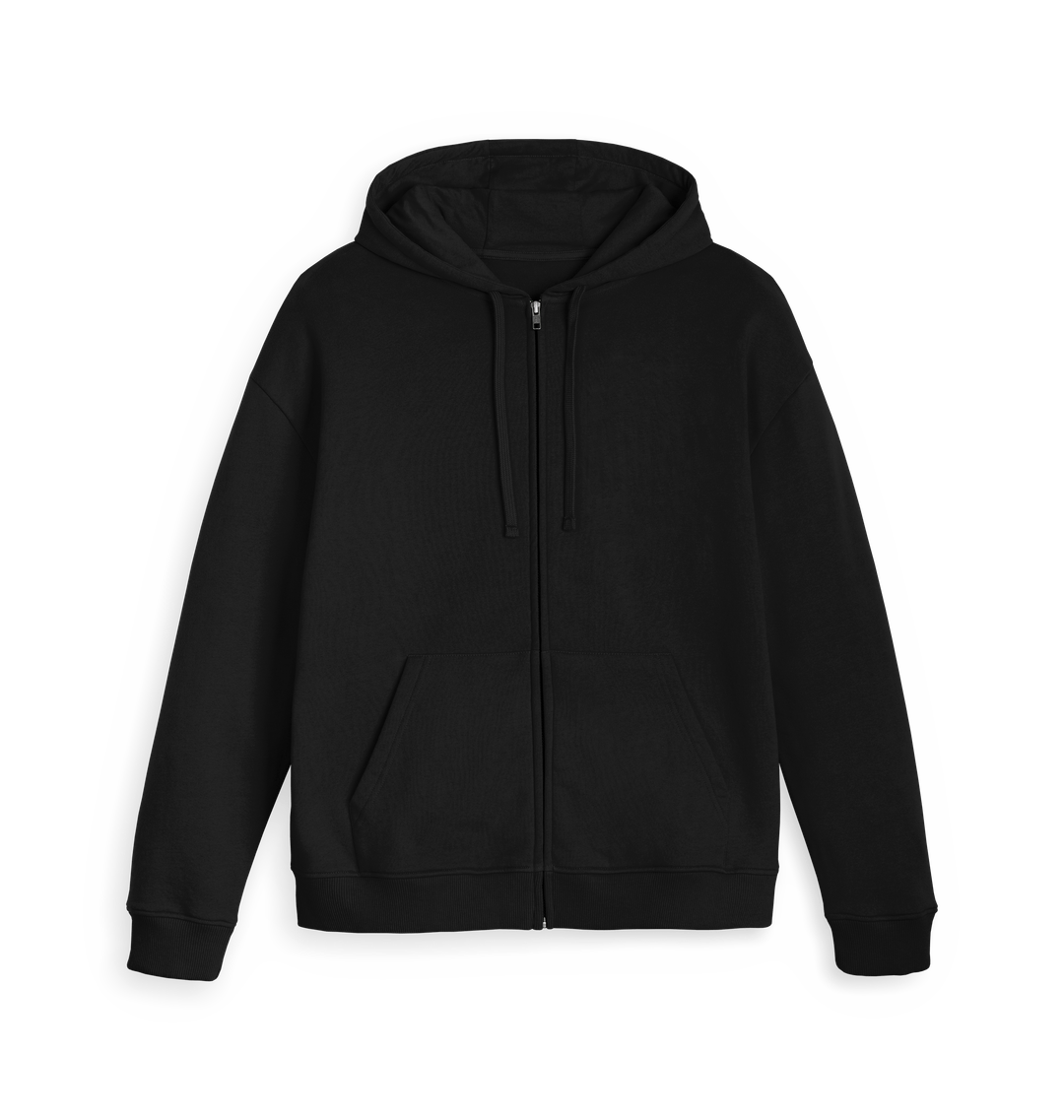 Black Zip hoody Front